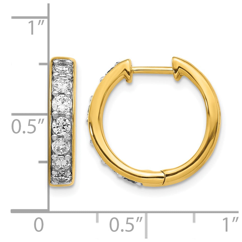 10k Diamond Hinged Hoop Earrings