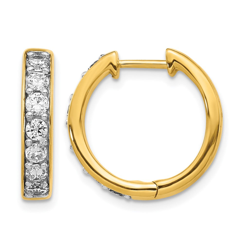 14k 1 carat Diamond Hinged Hoop Earrings