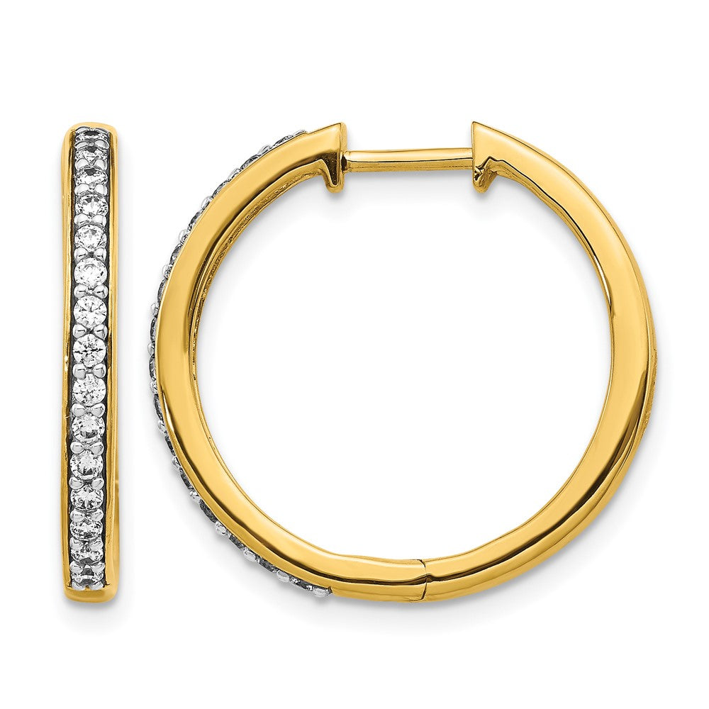 10k Diamond Hinged Hoop Earrings