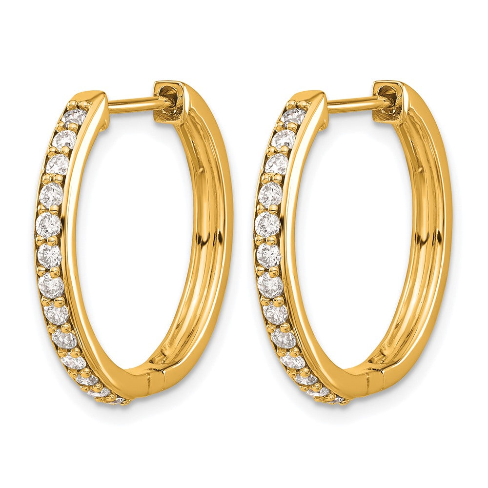 14k 5/8 carat Diamond Hinged Hoop Earrings