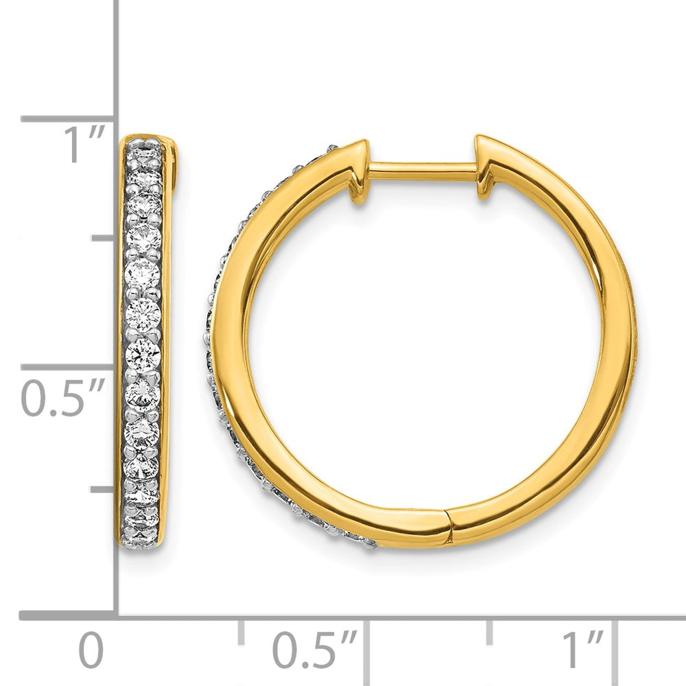 14k 5/8 carat Diamond Hinged Hoop Earrings