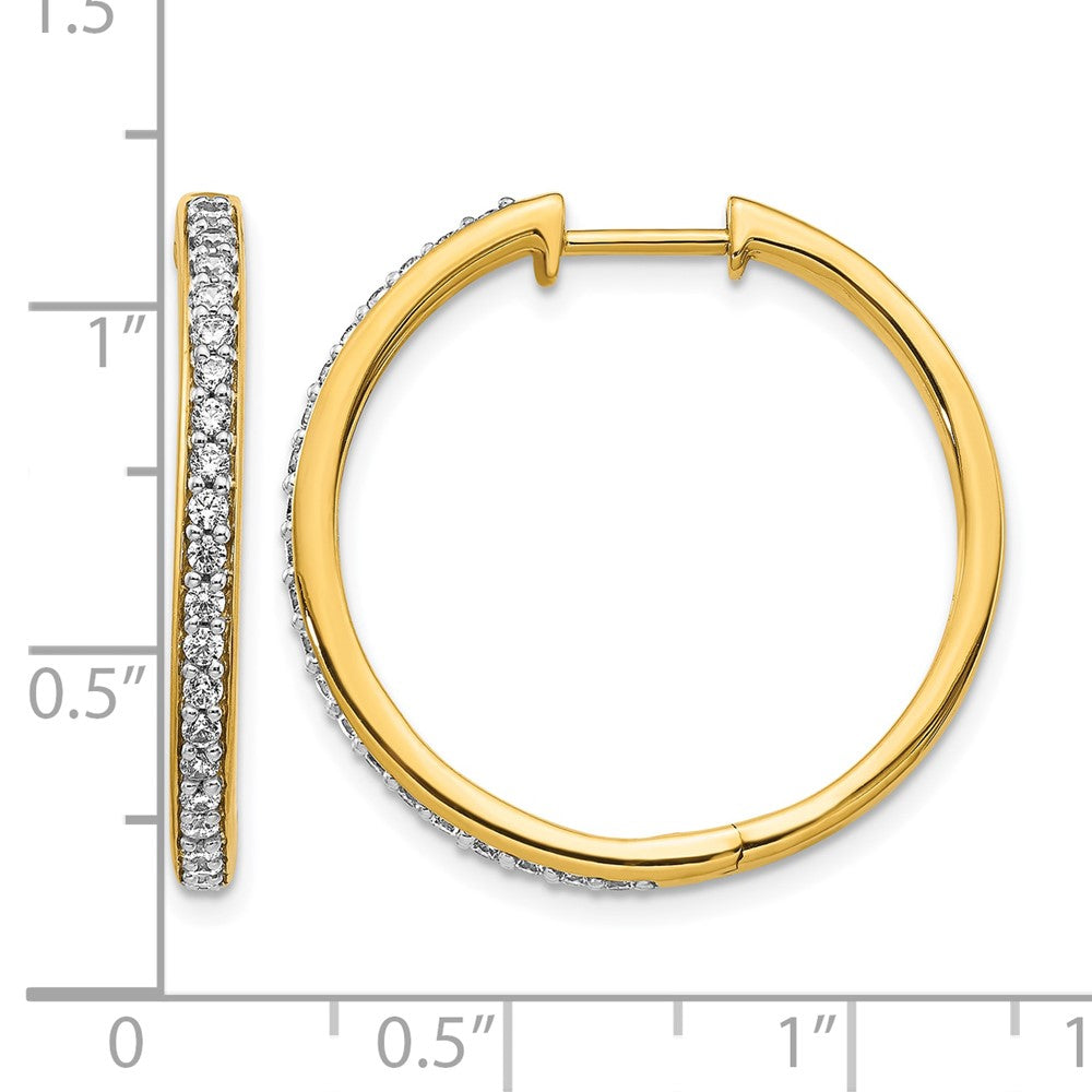 10k Diamond Hinged Hoop Earrings