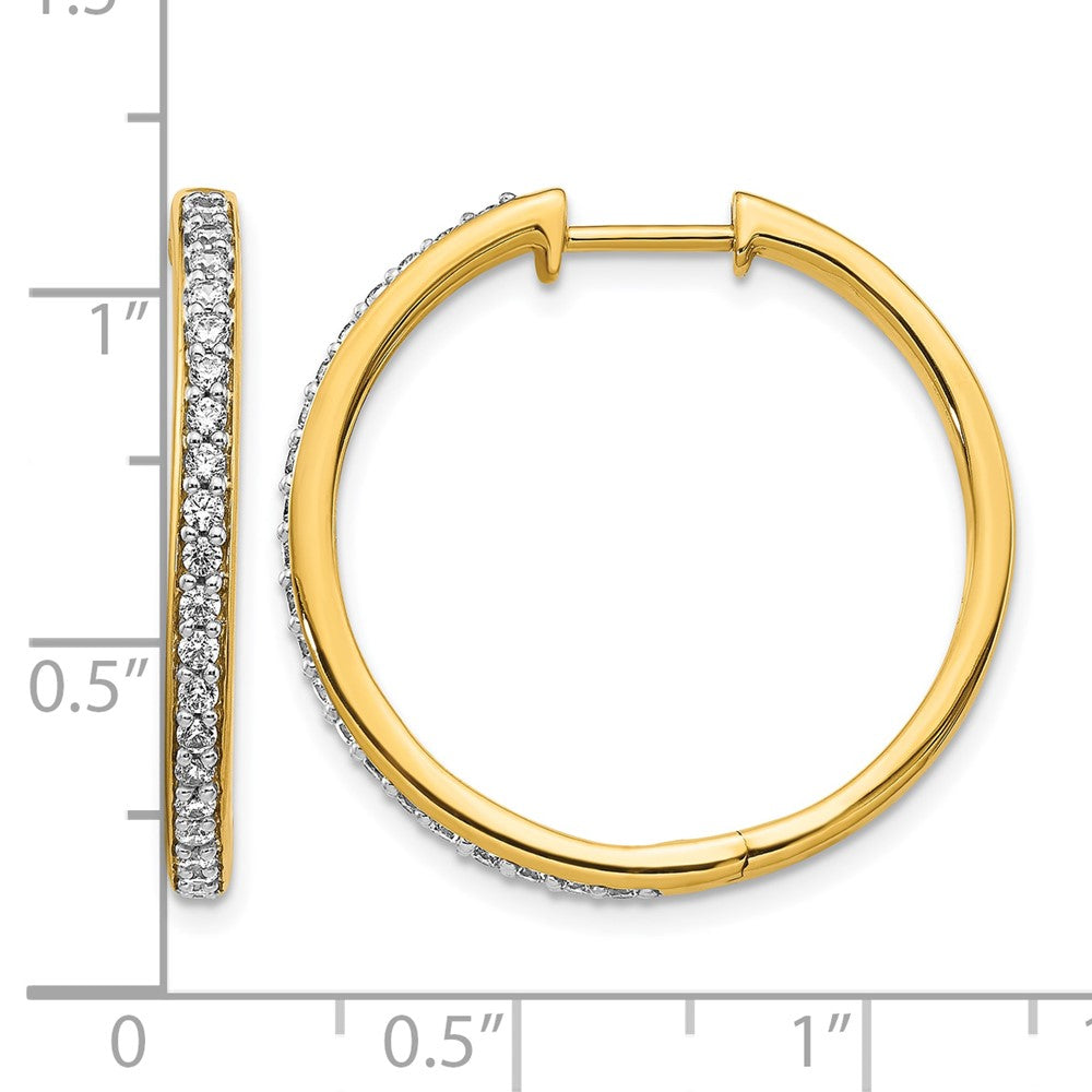 14k 1/2 carat Diamond Hinged Hoop Earrings