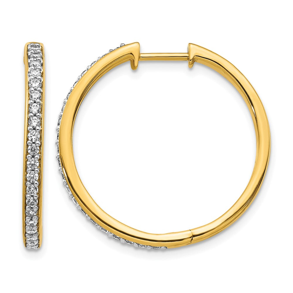 14k 1/2 carat Diamond Hinged Hoop Earrings