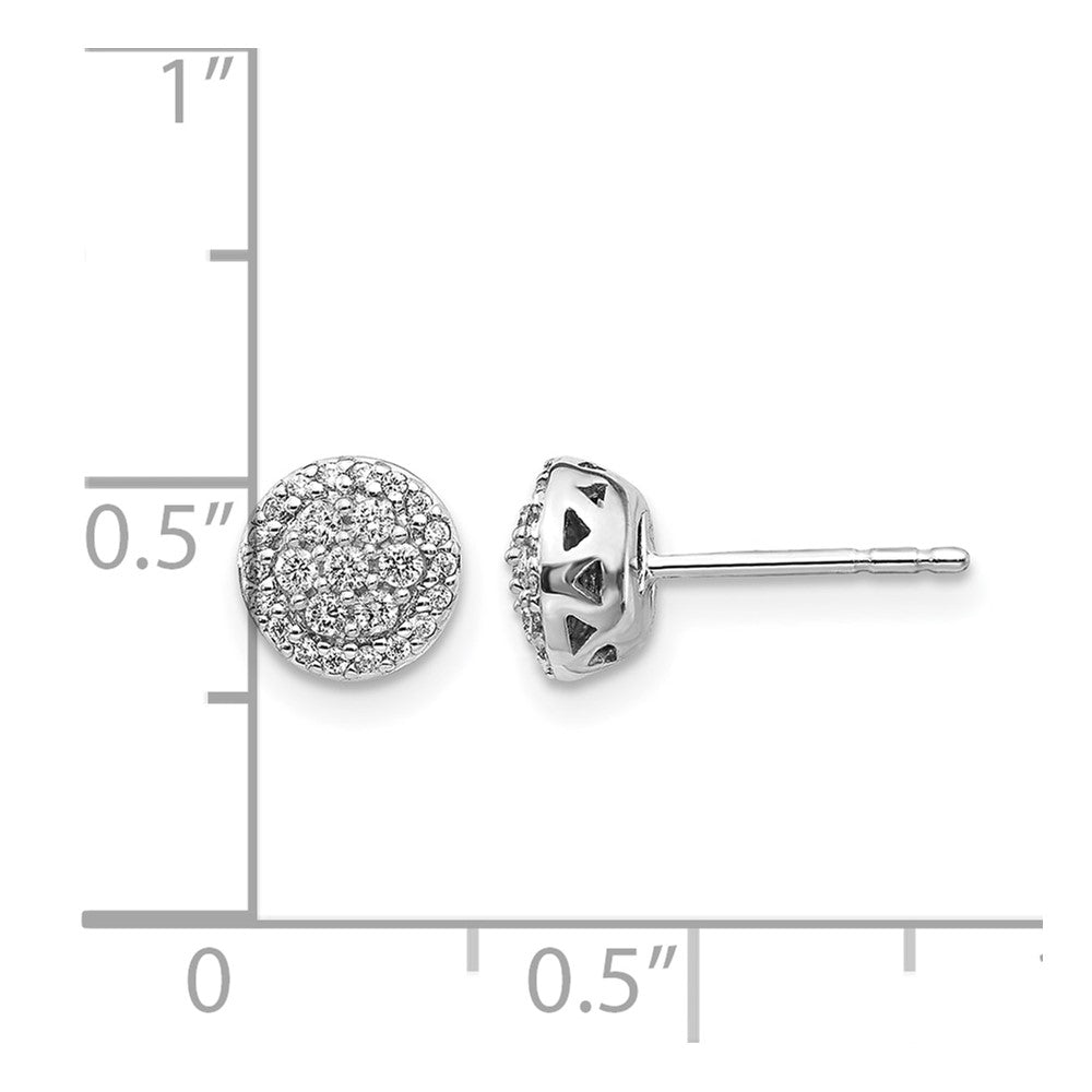 14k White Gold 1/4 carat Diamond Cluster Post Earrings