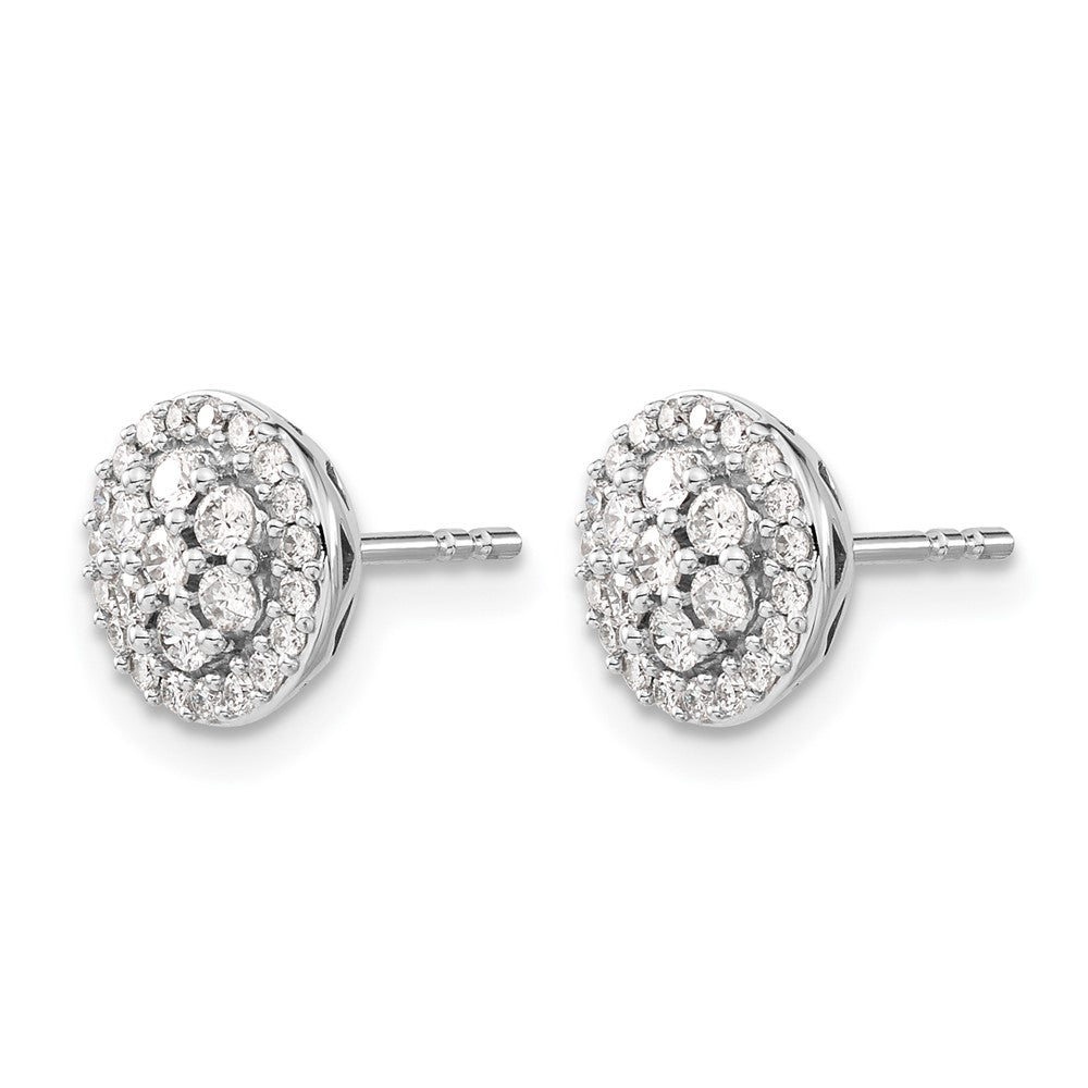 14k White Gold 1/2 carat Diamond Cluster Post Earrings