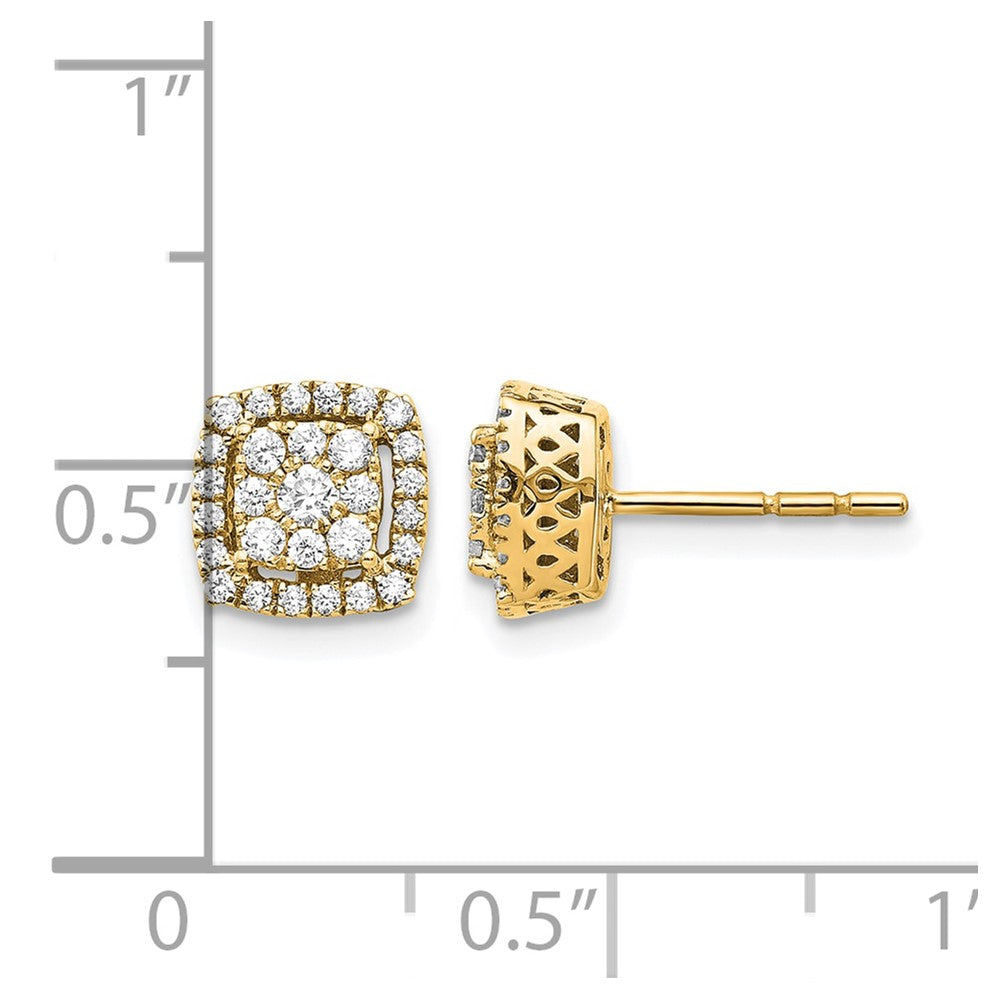 14k 1/2 carat Diamond Square Cluster Post Earrings