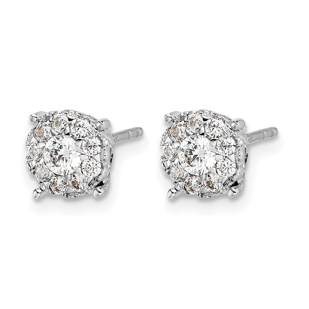 14k White Gold 1/2 carat Diamond Cluster Post Earrings