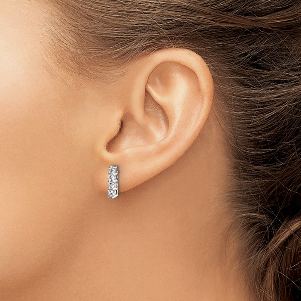 14k White Gold 4-stone 1/2 carat Diamond Post Earrings