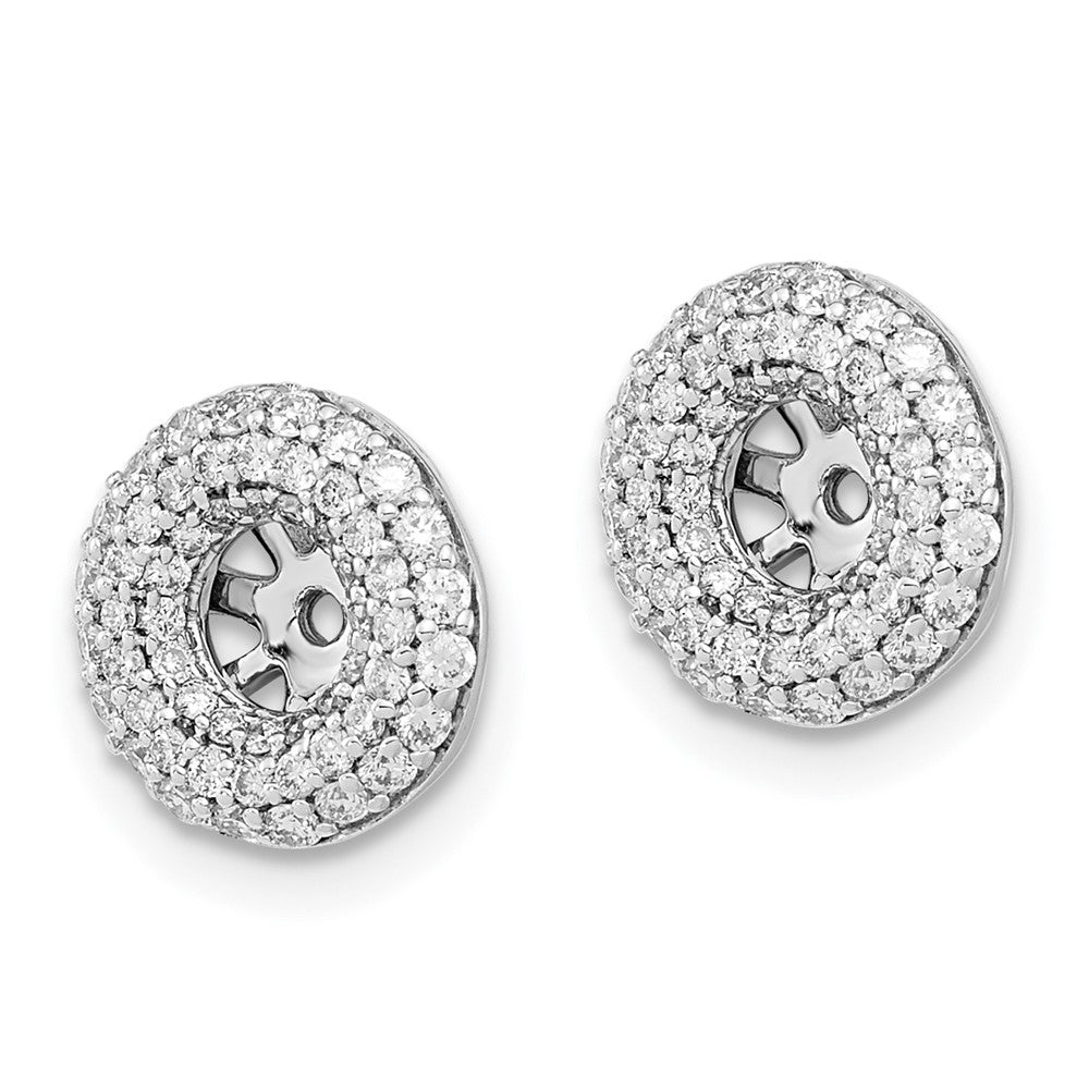 14k White Gold 1/2 carat Diamond Double Circle Earring Jackets