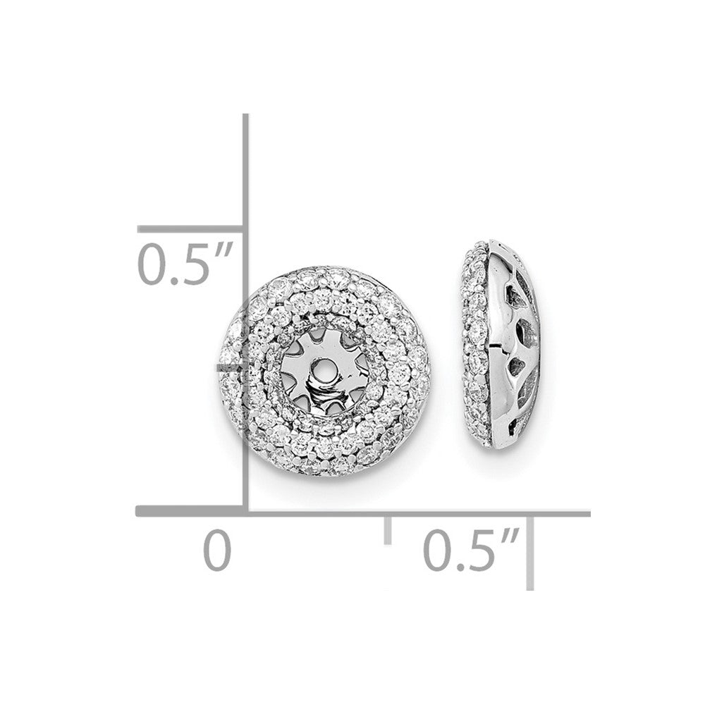 14k White Gold 1/2 carat Diamond Double Circle Earring Jackets