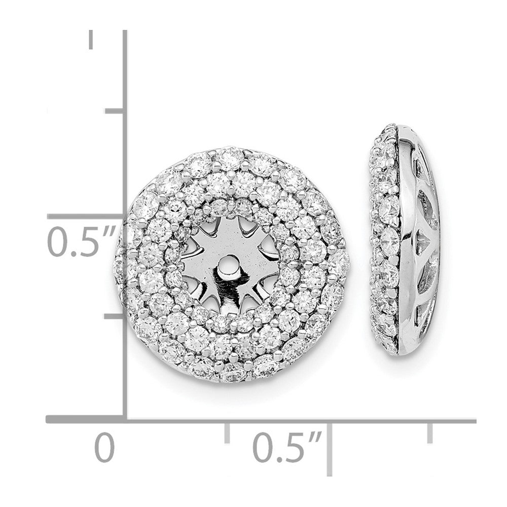 14k White Gold 1.53 carat Diamond Double Circle Earring Jackets