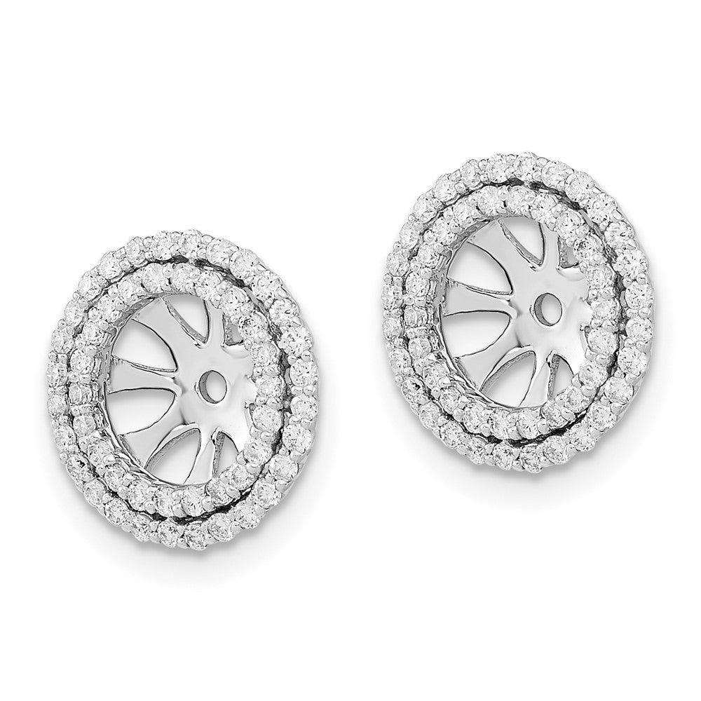 14k White Gold 1/2 carat Diamond Double Circle Earring Jackets