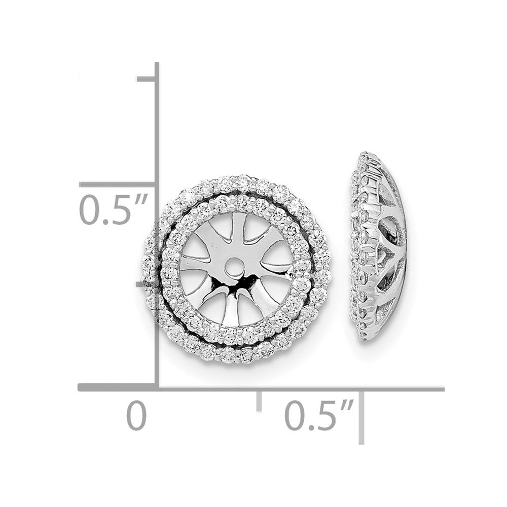 14k White Gold 1/2 carat Diamond Double Circle Earring Jackets