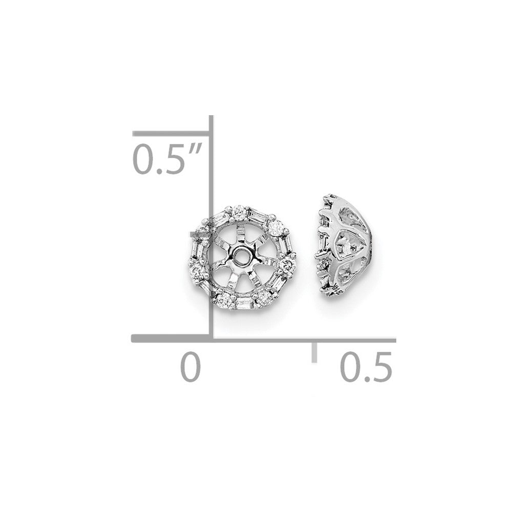 14k White Gold 1/10 carat Diamond Circle Earring Jackets