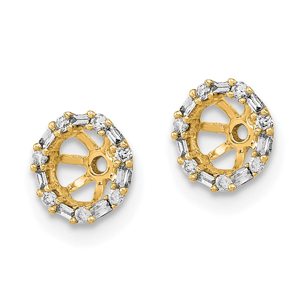 14k 1/10 carat Diamond Circle Earring Jackets