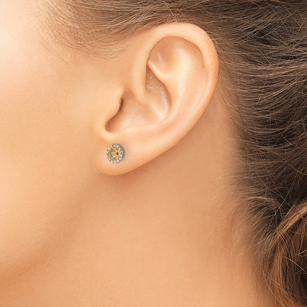 14k 1/10 carat Diamond Circle Earring Jackets