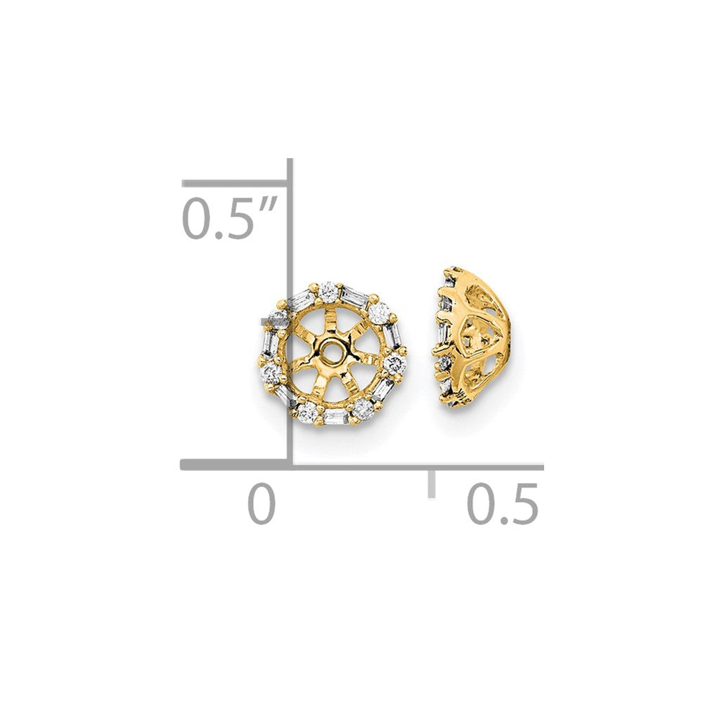 14k 1/10 carat Diamond Circle Earring Jackets