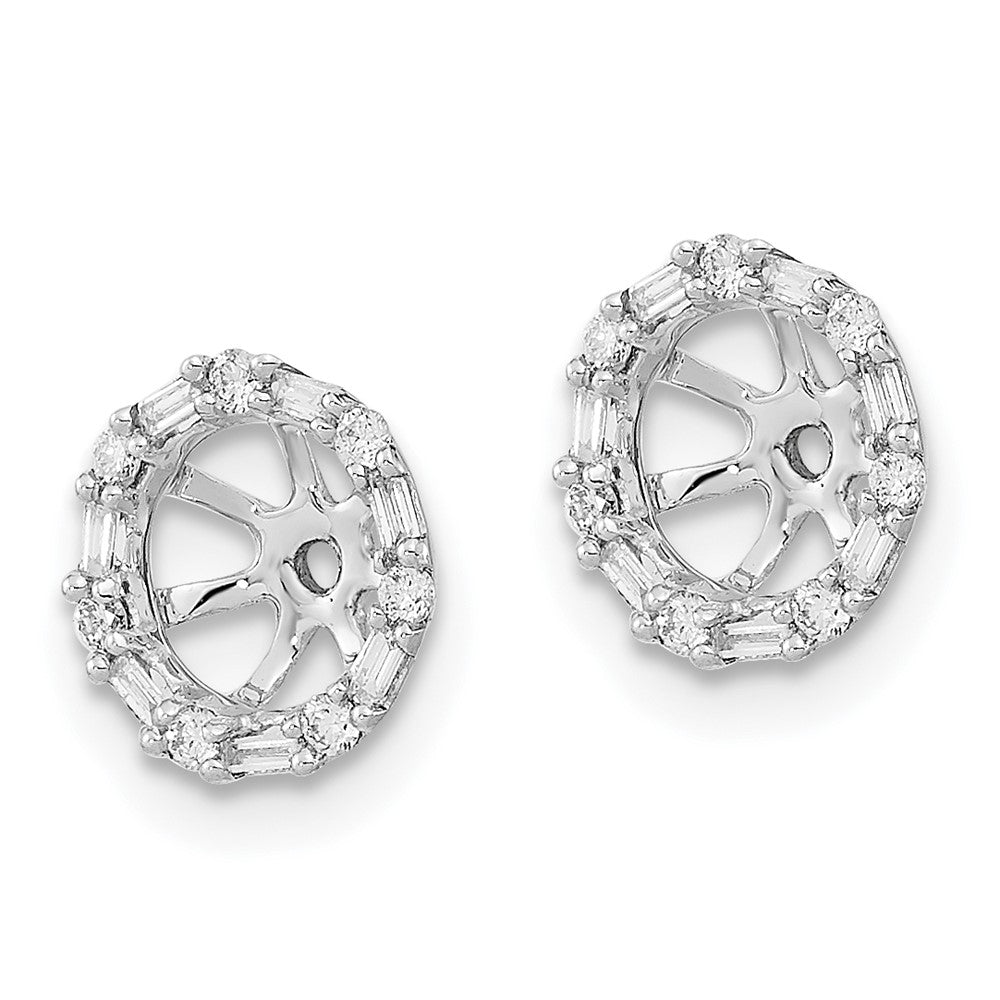 14k White Gold 1/5 carat Diamond Circle Earring Jackets
