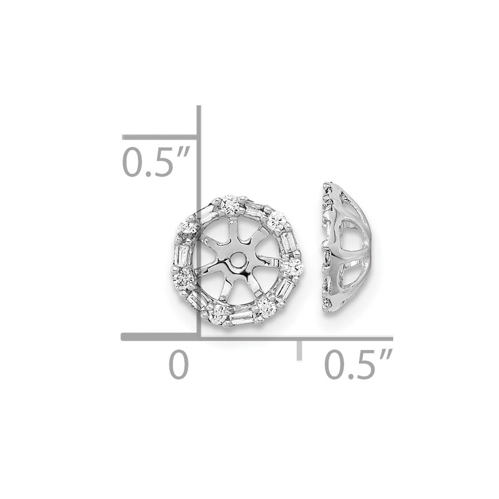 14k White Gold 1/5 carat Diamond Circle Earring Jackets