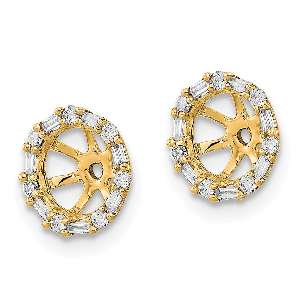 14k 1/5 carat Diamond Circle Earring Jackets