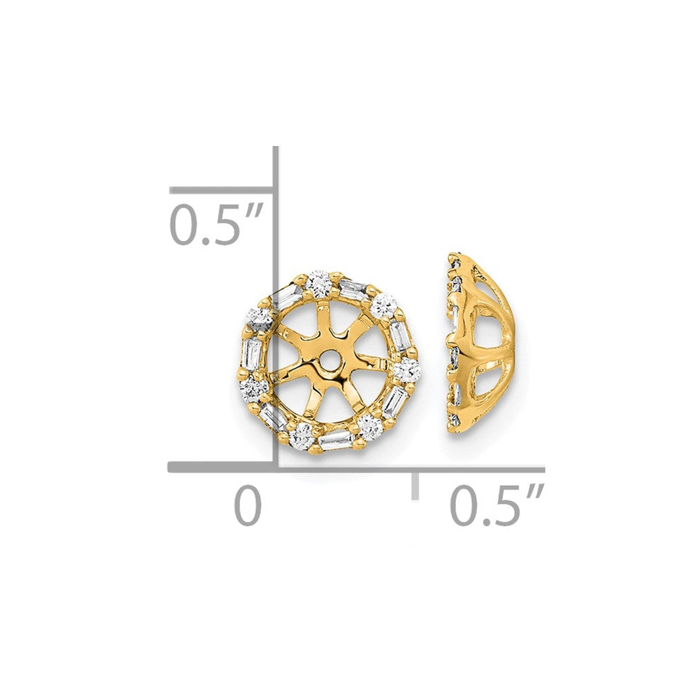14k 1/5 carat Diamond Circle Earring Jackets