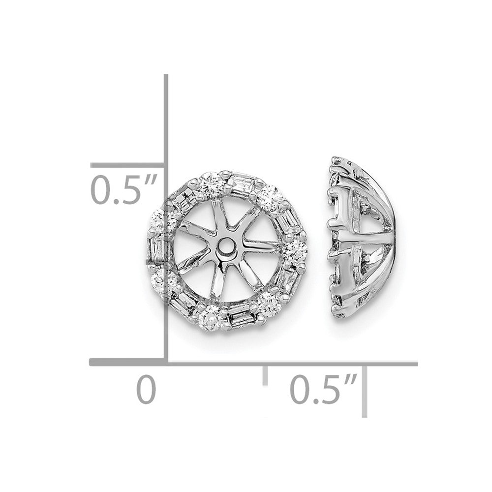 14k White Gold 1/3 carat Diamond Circle Earring Jackets