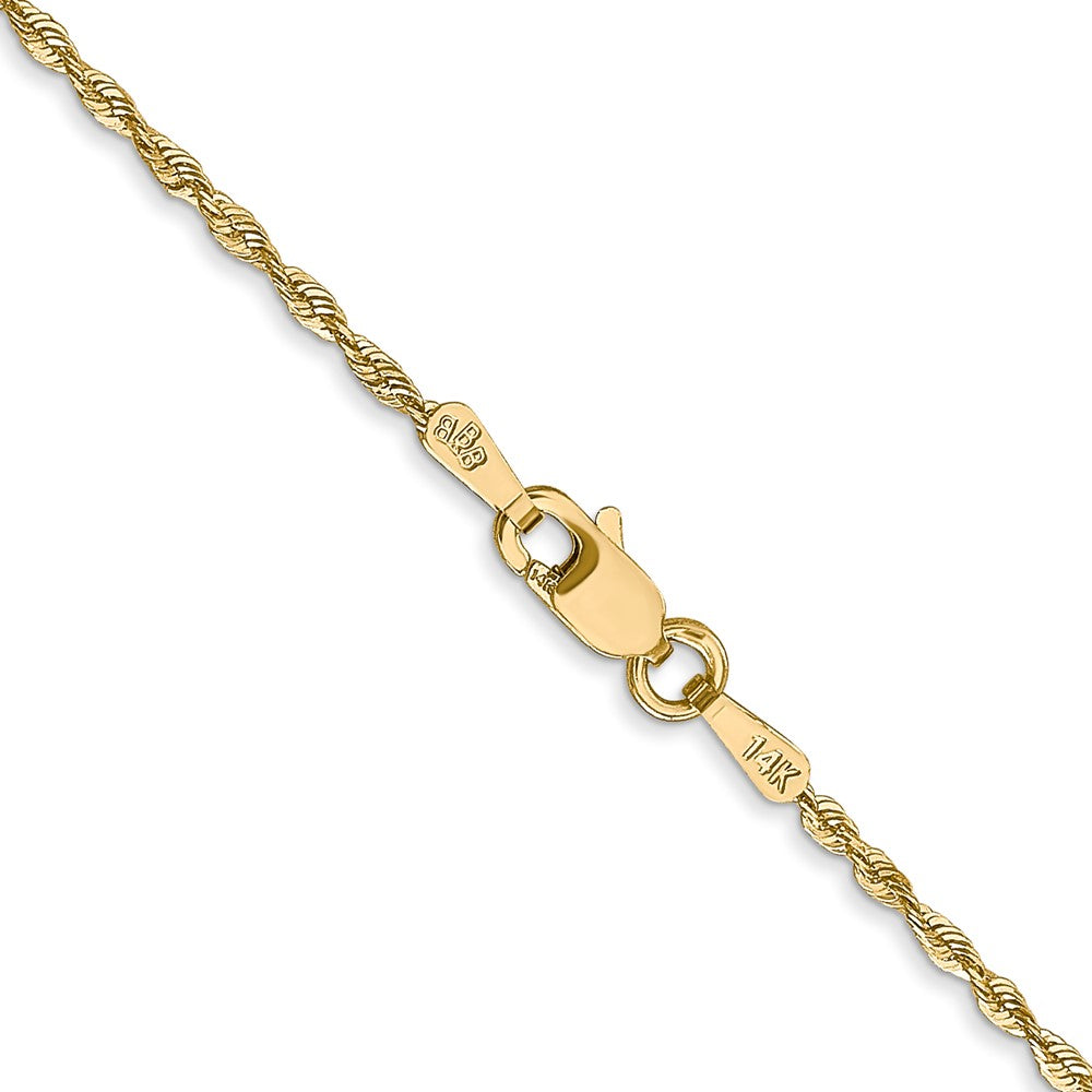 14K 16 inch 1.5mm Ultra Diamond-cut Rope with Lobster Clasp Chain