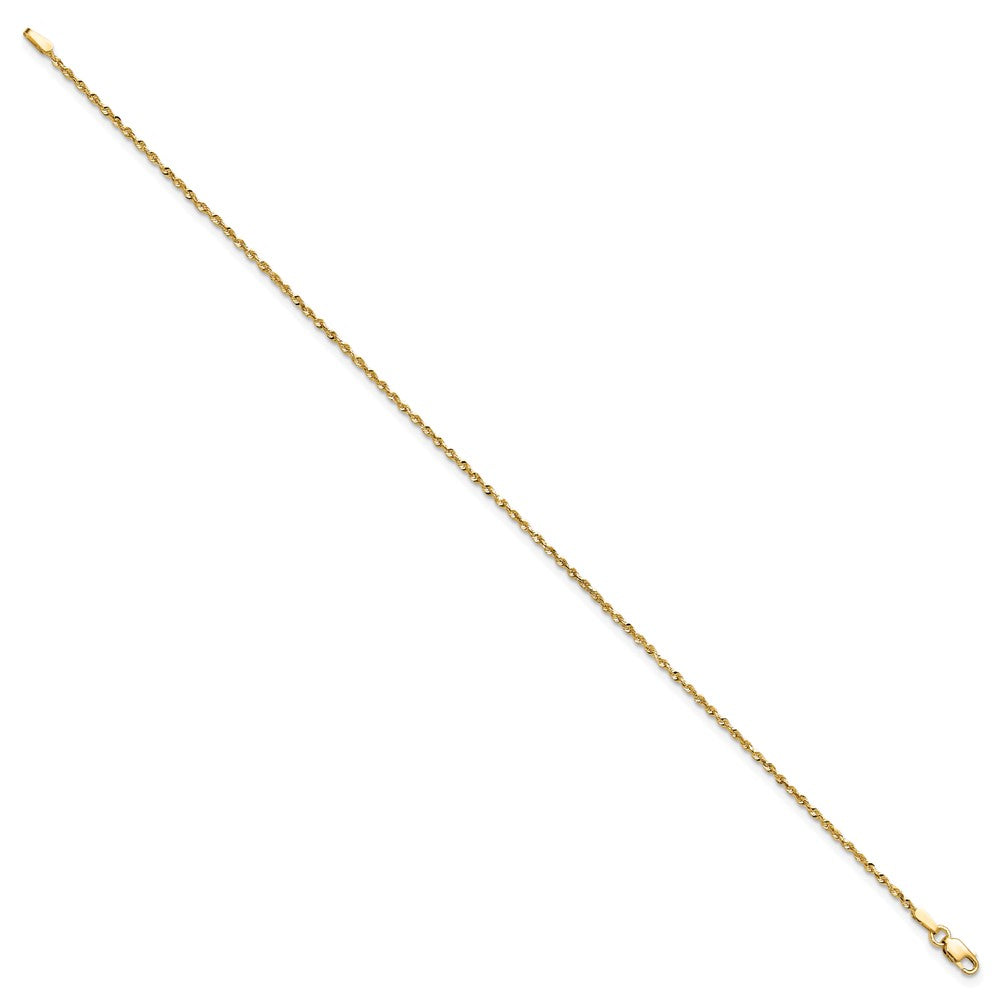 14K 8 inch 1.5mm Ultra Diamond-cut Rope with Lobster Clasp Chain