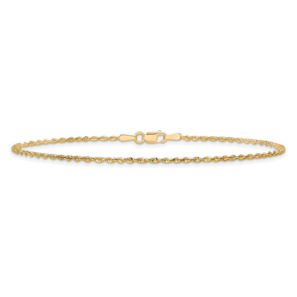 14K 8 inch 1.5mm Ultra Diamond-cut Rope with Lobster Clasp Chain