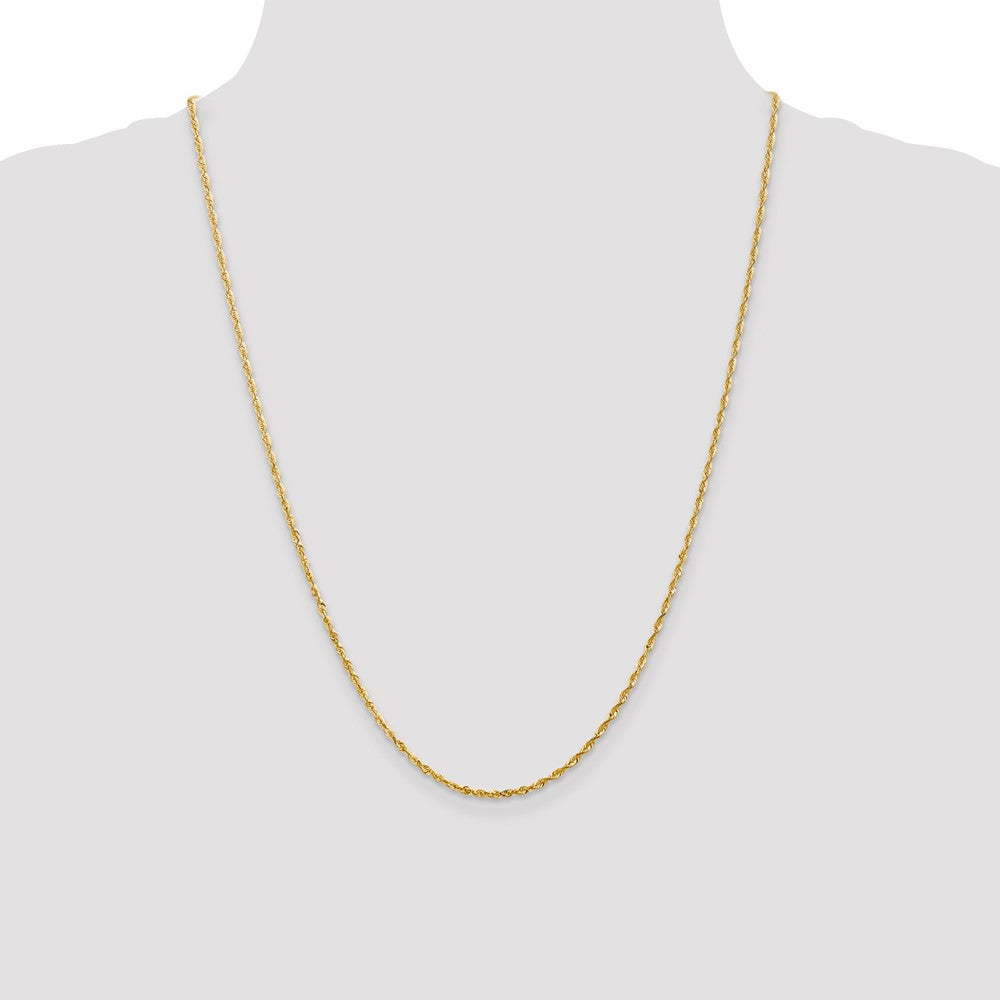 14K 24 inch 2mm Ultra Diamond-cut Rope with Lobster Clasp Chain