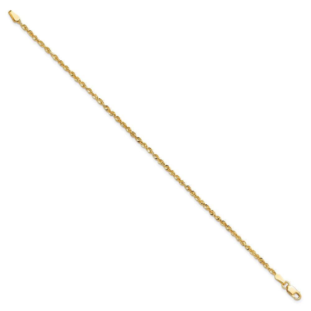 14K 7 inch 2mm Ultra Diamond-cut Rope with Lobster Clasp Chain
