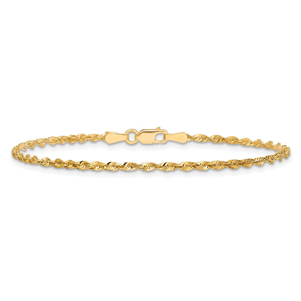 14K 7 inch 2mm Ultra Diamond-cut Rope with Lobster Clasp Chain