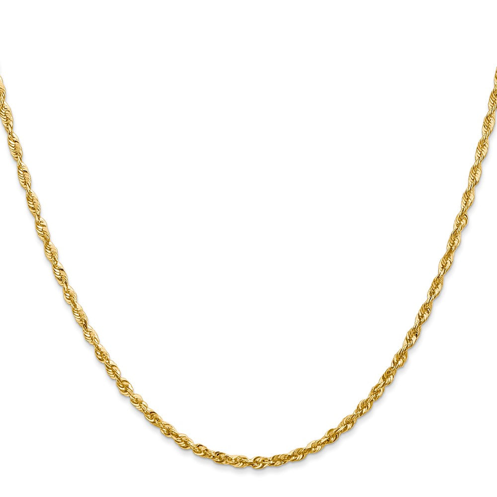 14K 24 inch 2.5mm Ultra Diamond-cut Rope with Lobster Clasp Chain