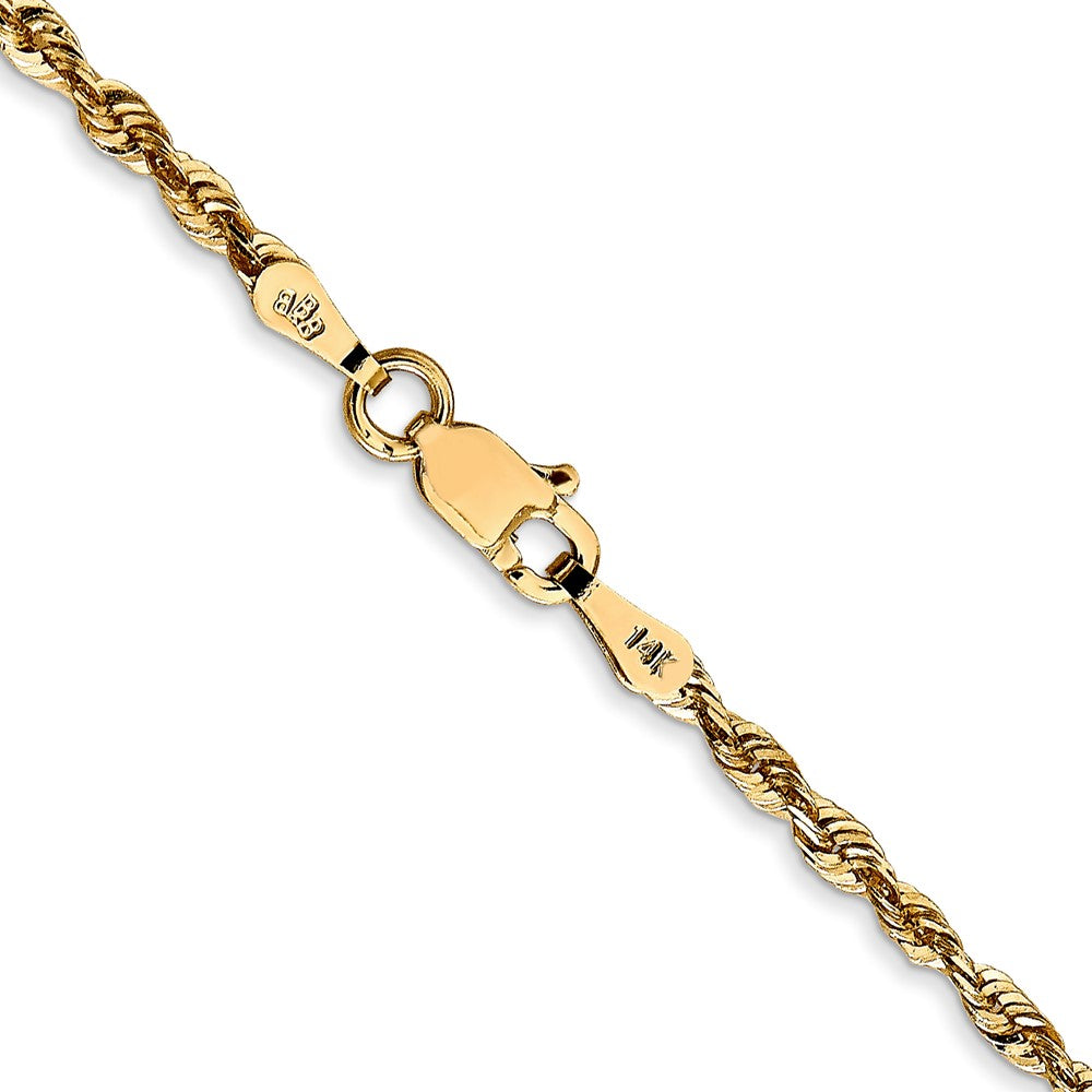 14K 20 inch 2.25mm Ultra Diamond-cut Rope with Lobster Clasp Chain