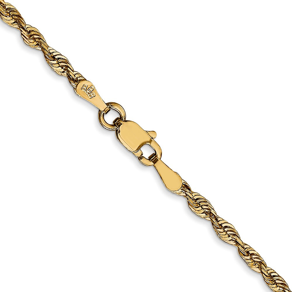14K 18 inch 2.5mm Ultra Diamond-cut Rope with Lobster Clasp Chain