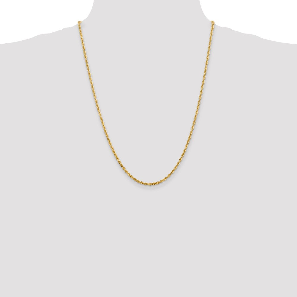 14K 24 inch 2.75mm Ultra Diamond-cut Rope with Lobster Clasp Chain