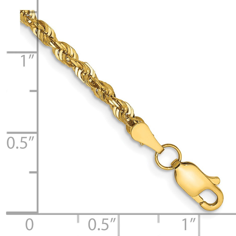 14K 7 inch 2.75mm Ultra Diamond-cut Rope with Lobster Clasp Chain