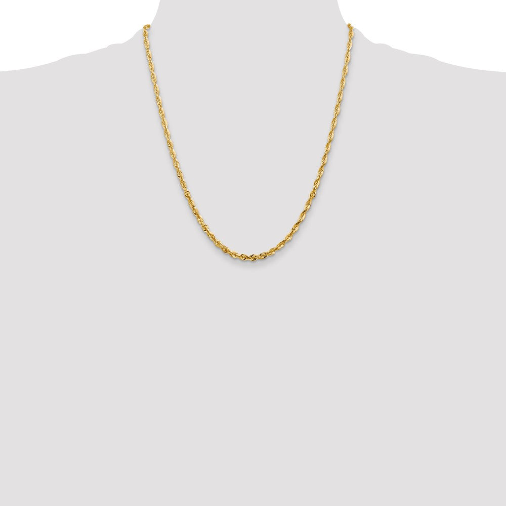 14K 22 inch 4mm Ultra Diamond-cut Rope with Lobster Clasp Chain