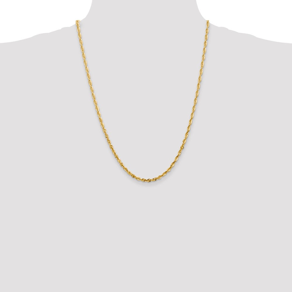 14K 24 inch 4mm Ultra Diamond-cut Rope with Lobster Clasp Chain