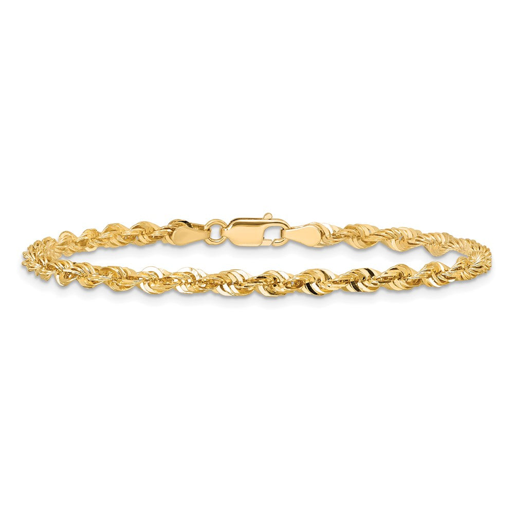 14K 7 inch 4mm Ultra Diamond-cut Rope with Lobster Clasp Chain