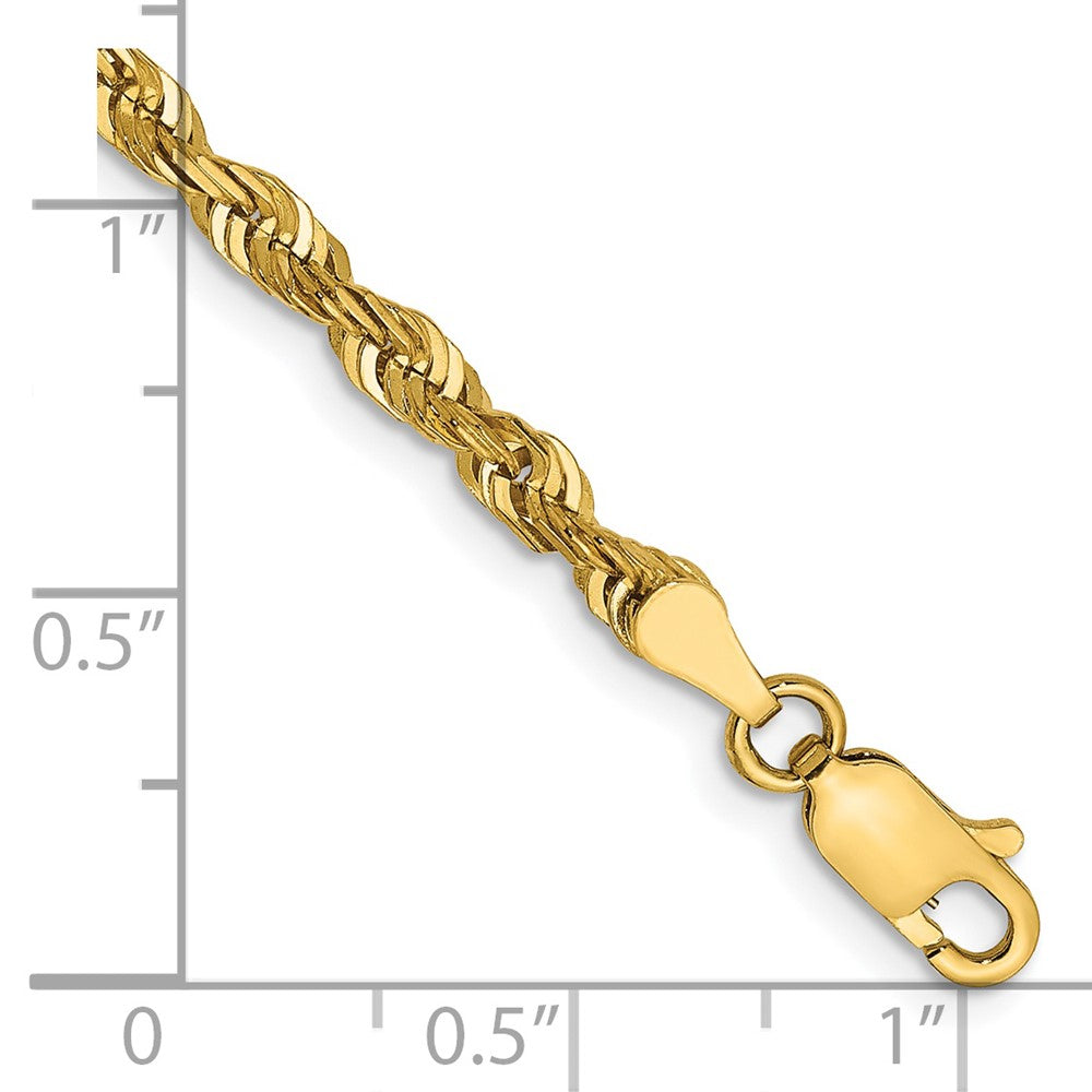 14K 7 inch 4mm Ultra Diamond-cut Rope with Lobster Clasp Chain