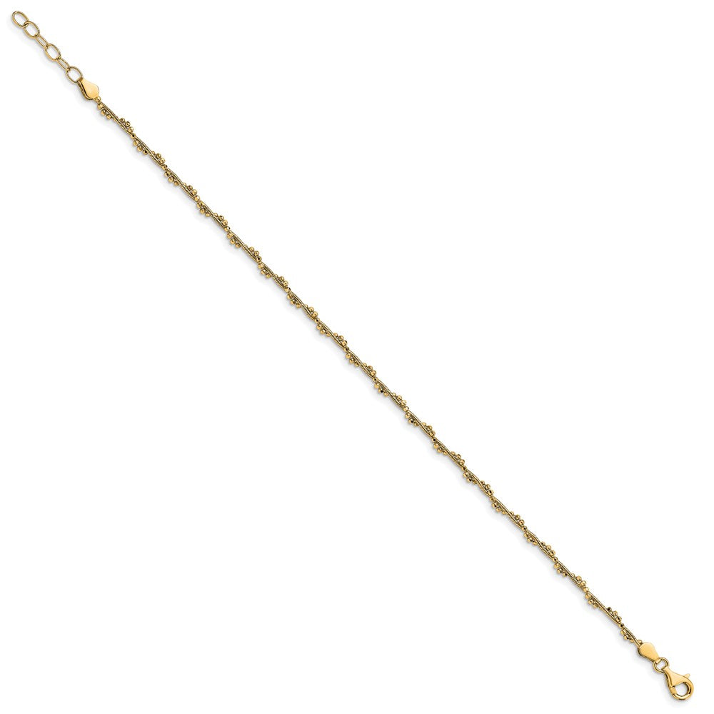 Sterling Silver Gold-plated Twist  9 inch Plus 1 inch Extender - Total 10 inch Anklet