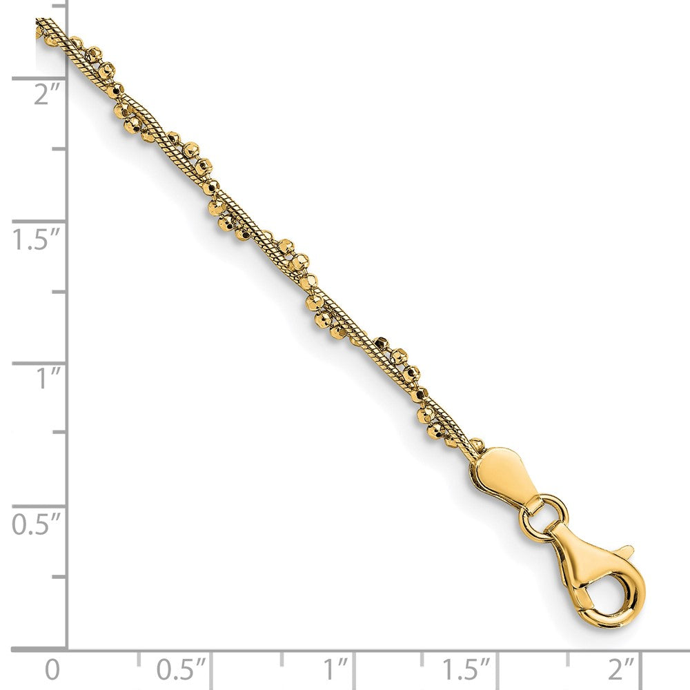 Sterling Silver Gold-plated Twist  9 inch Plus 1 inch Extender - Total 10 inch Anklet