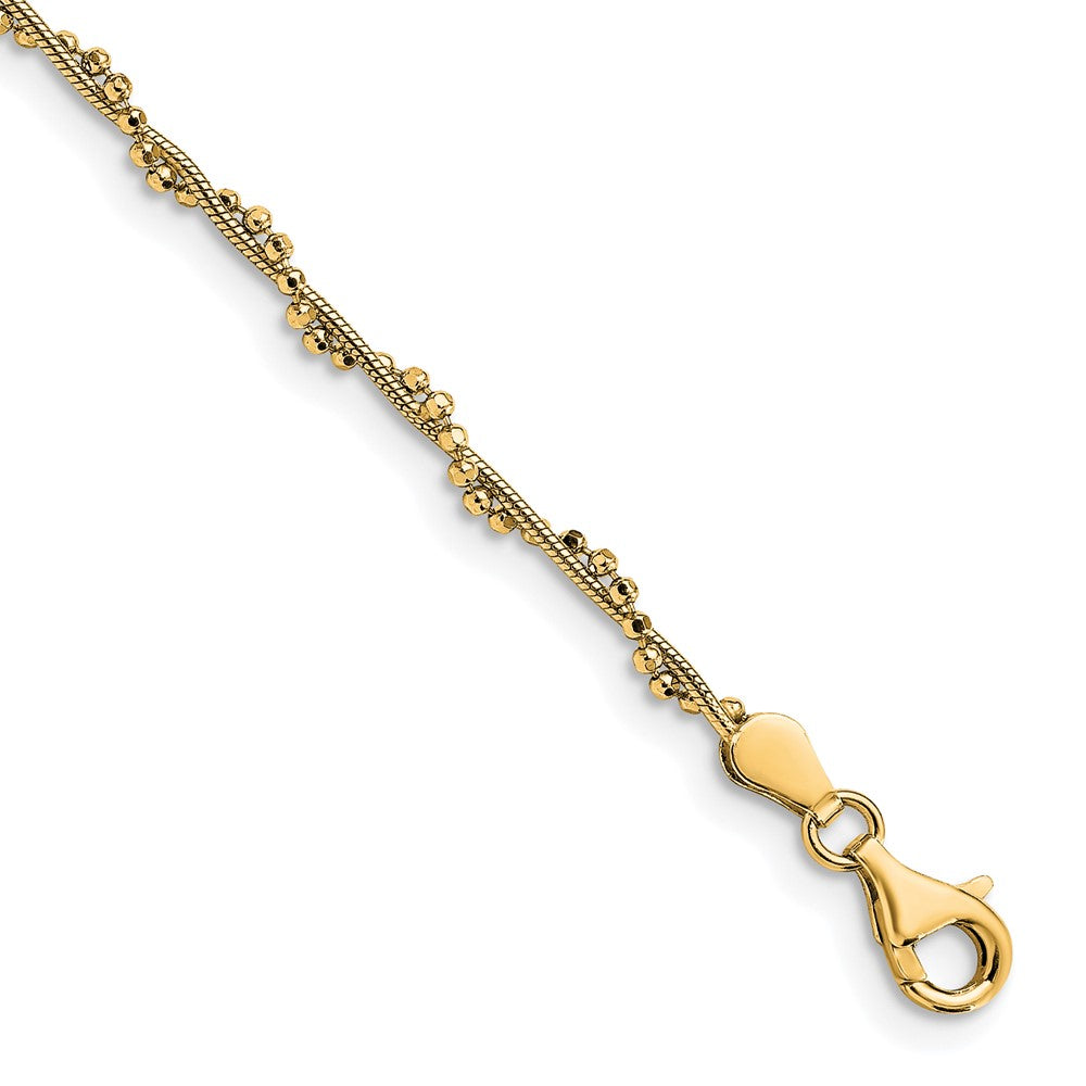 Sterling Silver Gold-plated Twist  9 inch Plus 1 inch Extender - Total 10 inch Anklet
