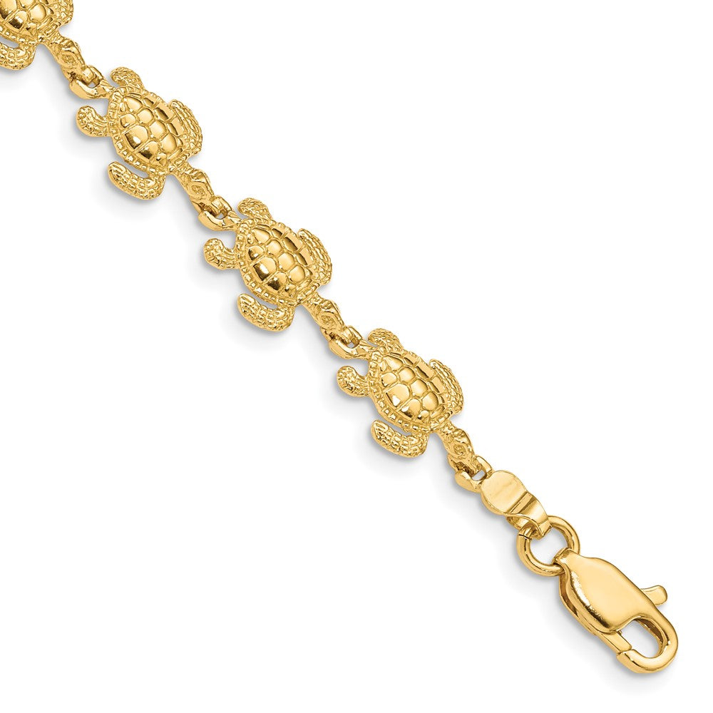 Casted;Polished;14k Yellow gold;Lobster