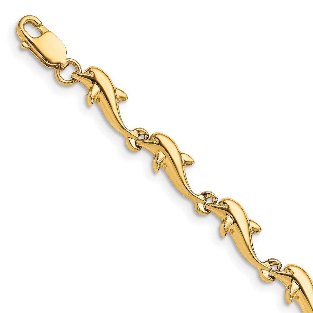 Casted;Polished;14k Yellow gold;Lobster