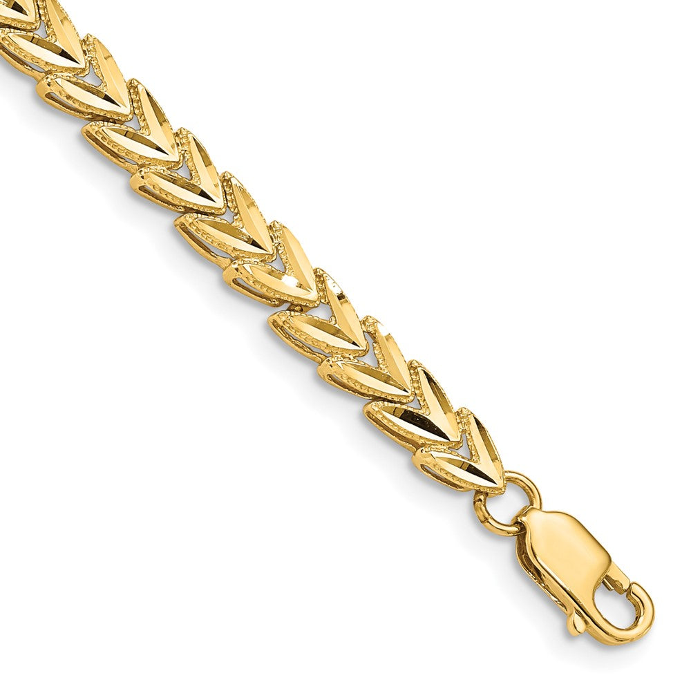 Solid;Diamond-cut;14k Yellow gold;Lobster
