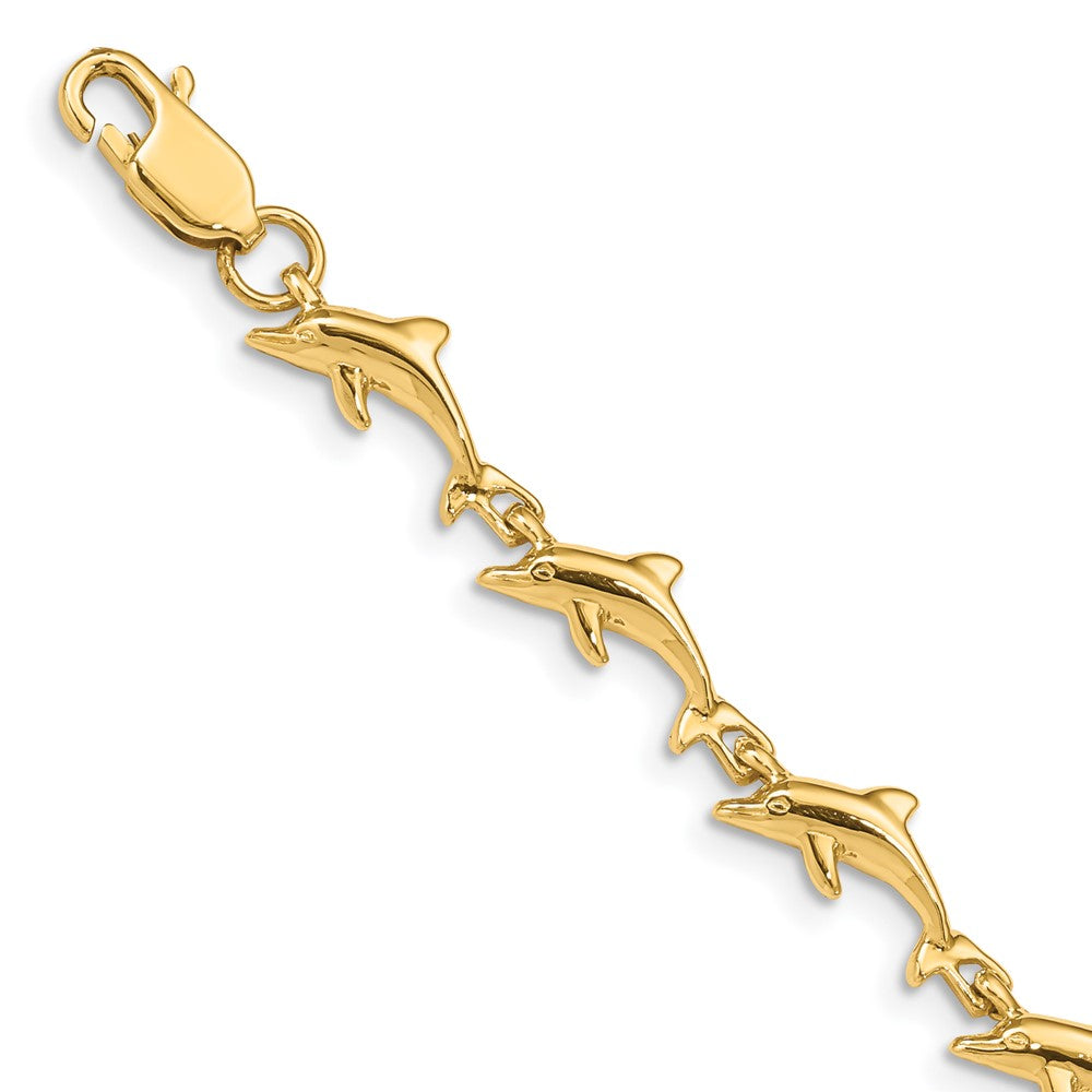 Solid;Polished;14k Yellow gold;Lobster