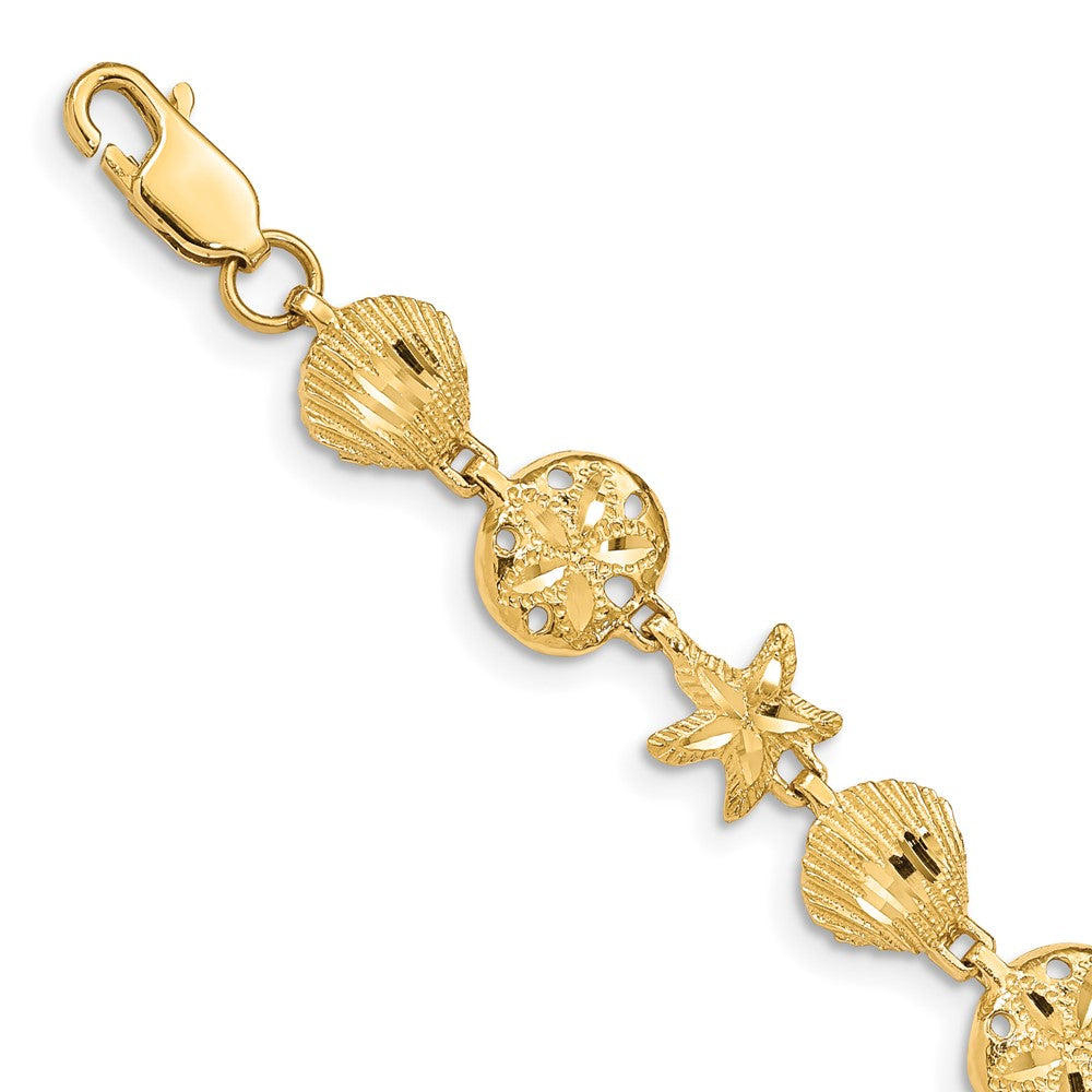Diamond-cut;14k Yellow gold;Lobster